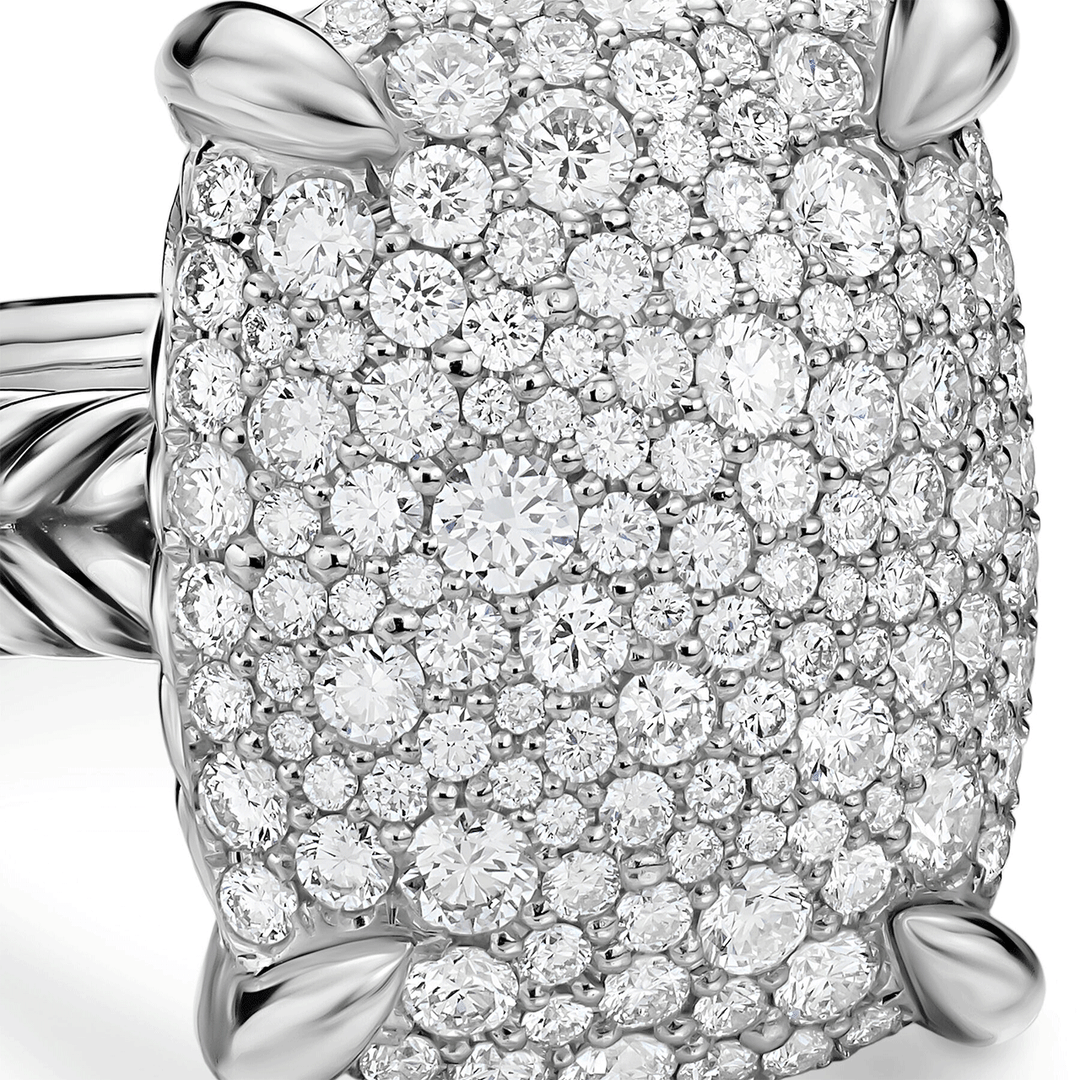 David Yurman Chatelaine® Elongated Ring Sterling Silver with Diamonds, 19mm