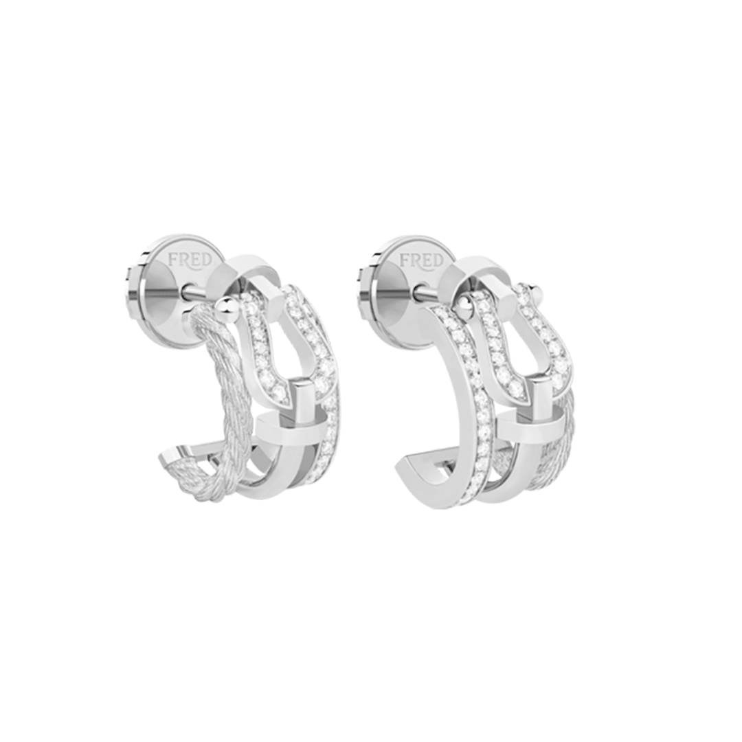 FRED Force 10 Rise 18k White Gold and Diamond Earrings