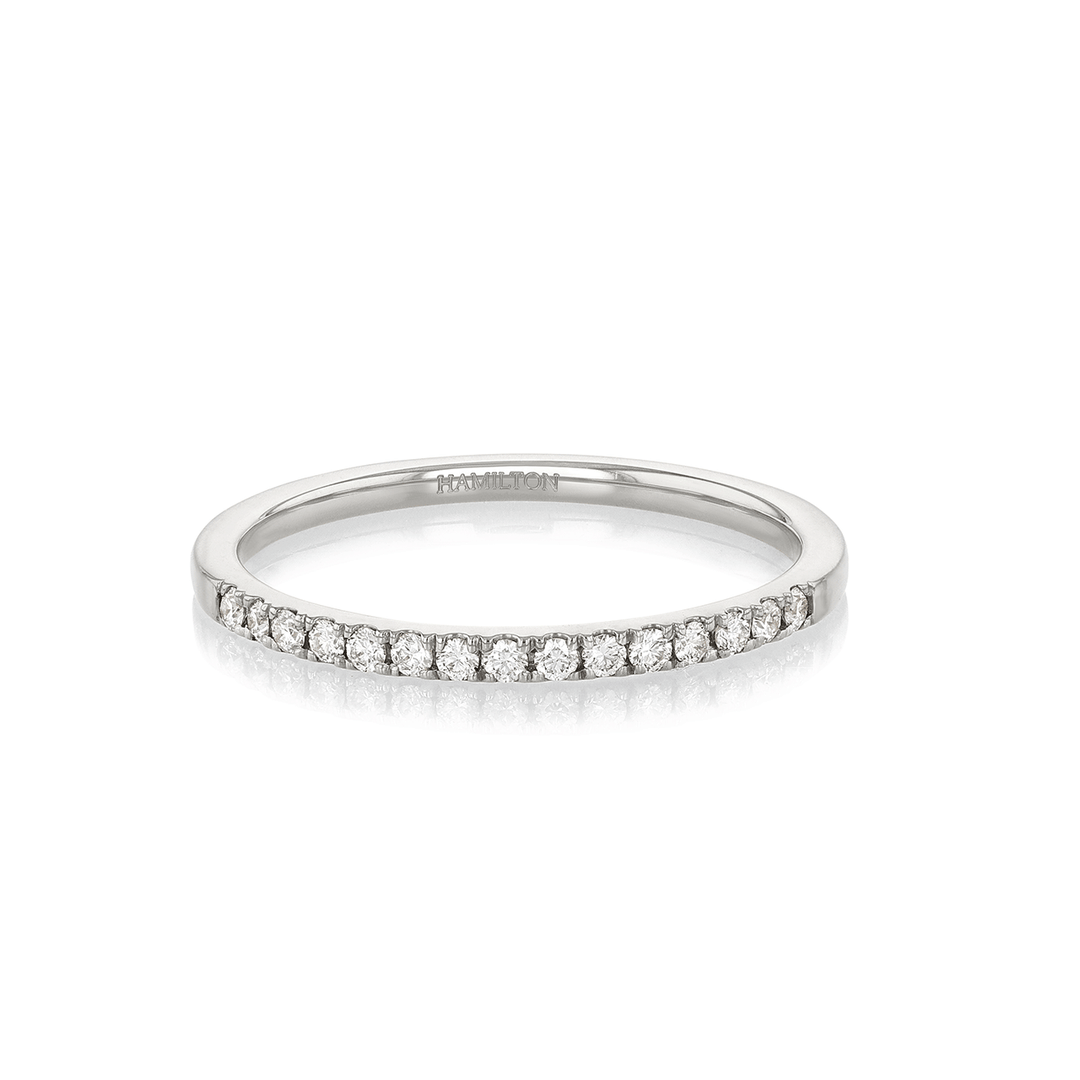 Hamilton Lisette Collection Platinum and 0.15 Total Weight Diamond Half Way Band