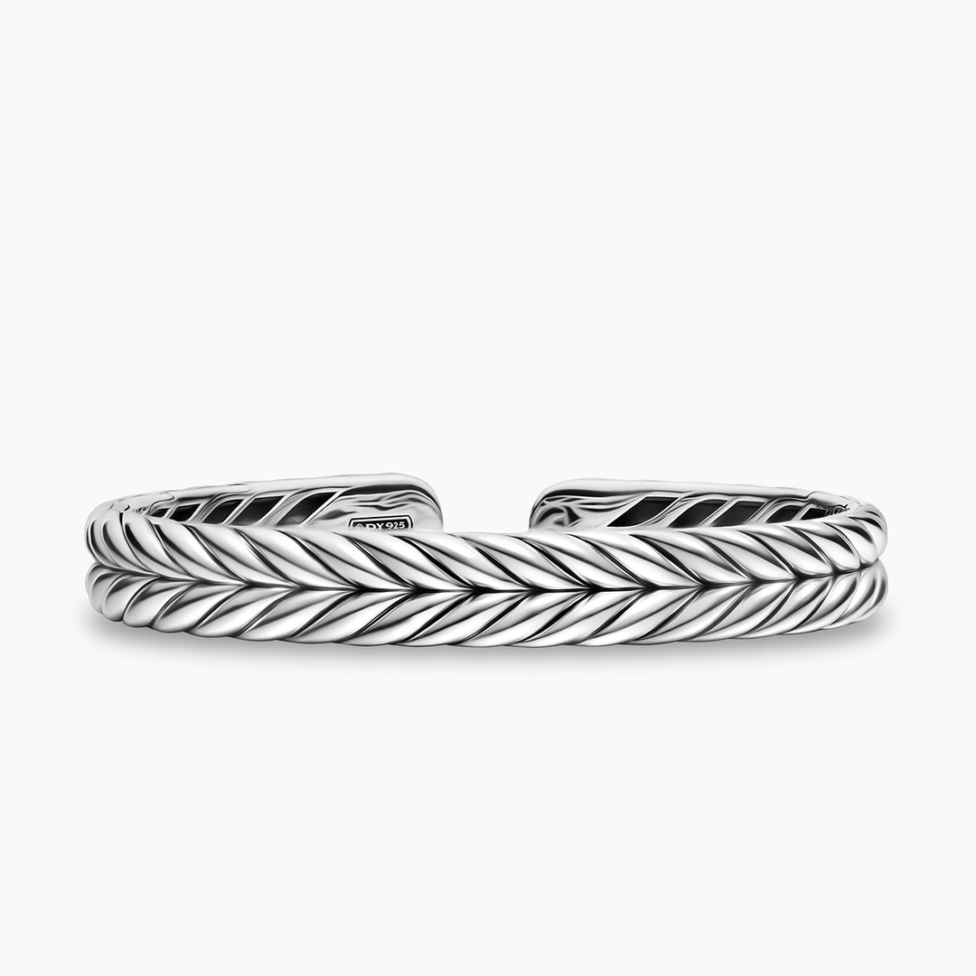David Yurman Chevron Flex Bracelet Sterling Silver, 10mm