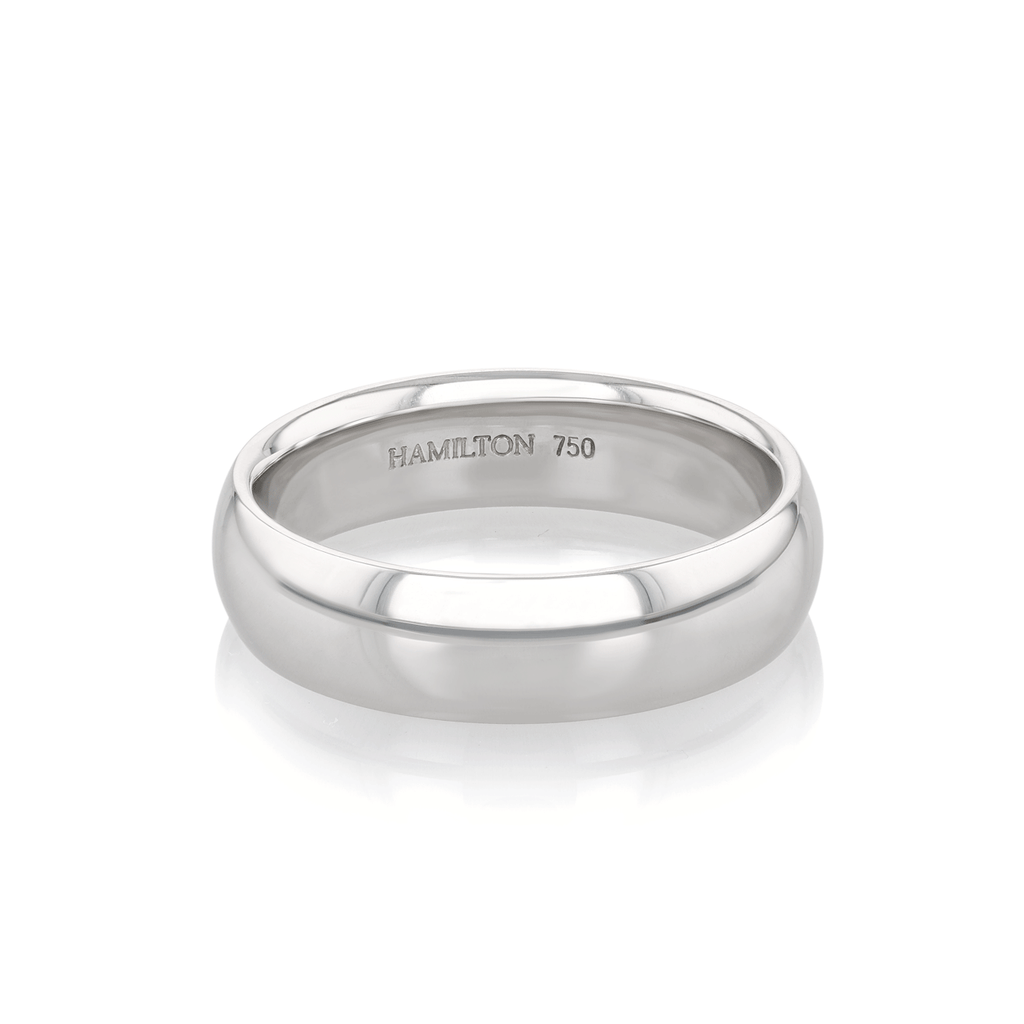 Hamilton Collection 18k White Recycled Gold 6mm Comfort Fit Wedding Band
