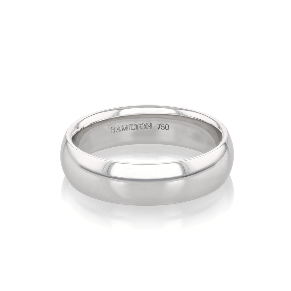 Hamilton Collection 18k White Recycled Gold 6mm Comfort Fit Wedding Band