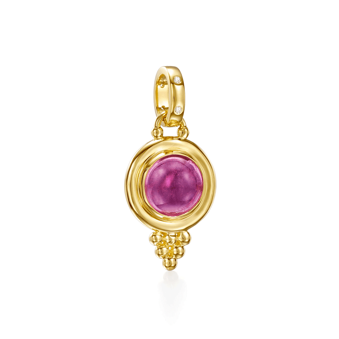 Temple St. Clair 18k Yellow Gold Pink Tourmaline Classic Temple Pendant