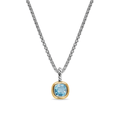 David Yurman Sterling Silver with 14K Yellow Gold and Sky Blue Topaz, 5.5mm Amulet