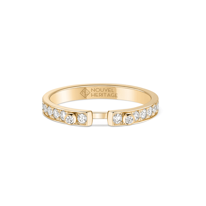 Nouvel Heritage Eternity Tuxedo PM Mood 18k Yellow Gold RIng