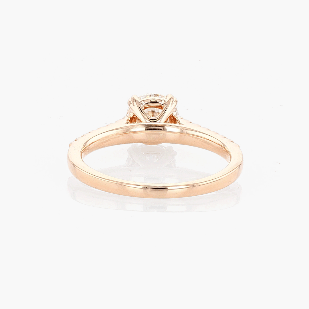 Hamilton Cherish Micro Prong 18k Rose Gold and 1.04 Total Weight Engagement Ring