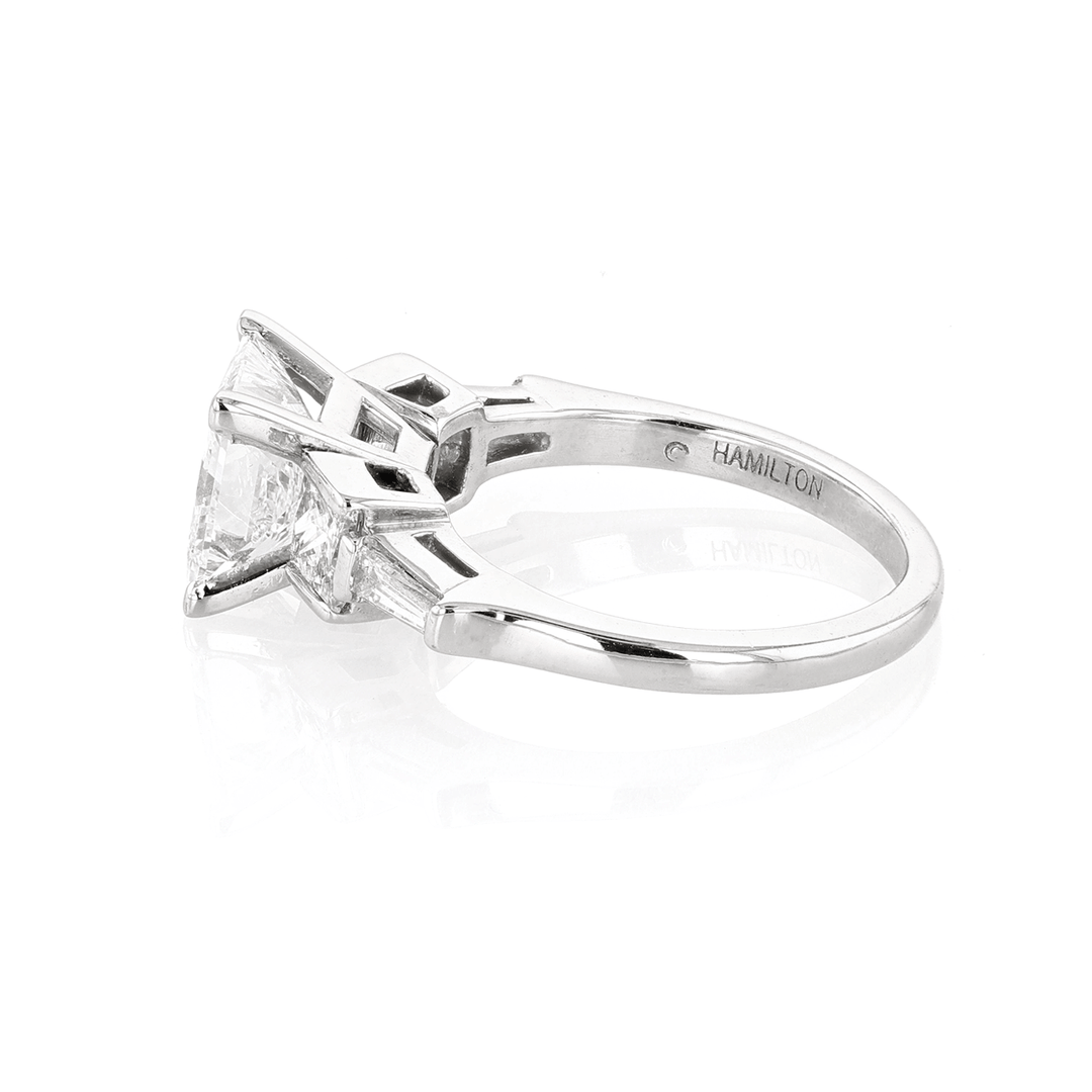 Platinum and Princess Cut 2.41 Total Weight Five Stone Ring