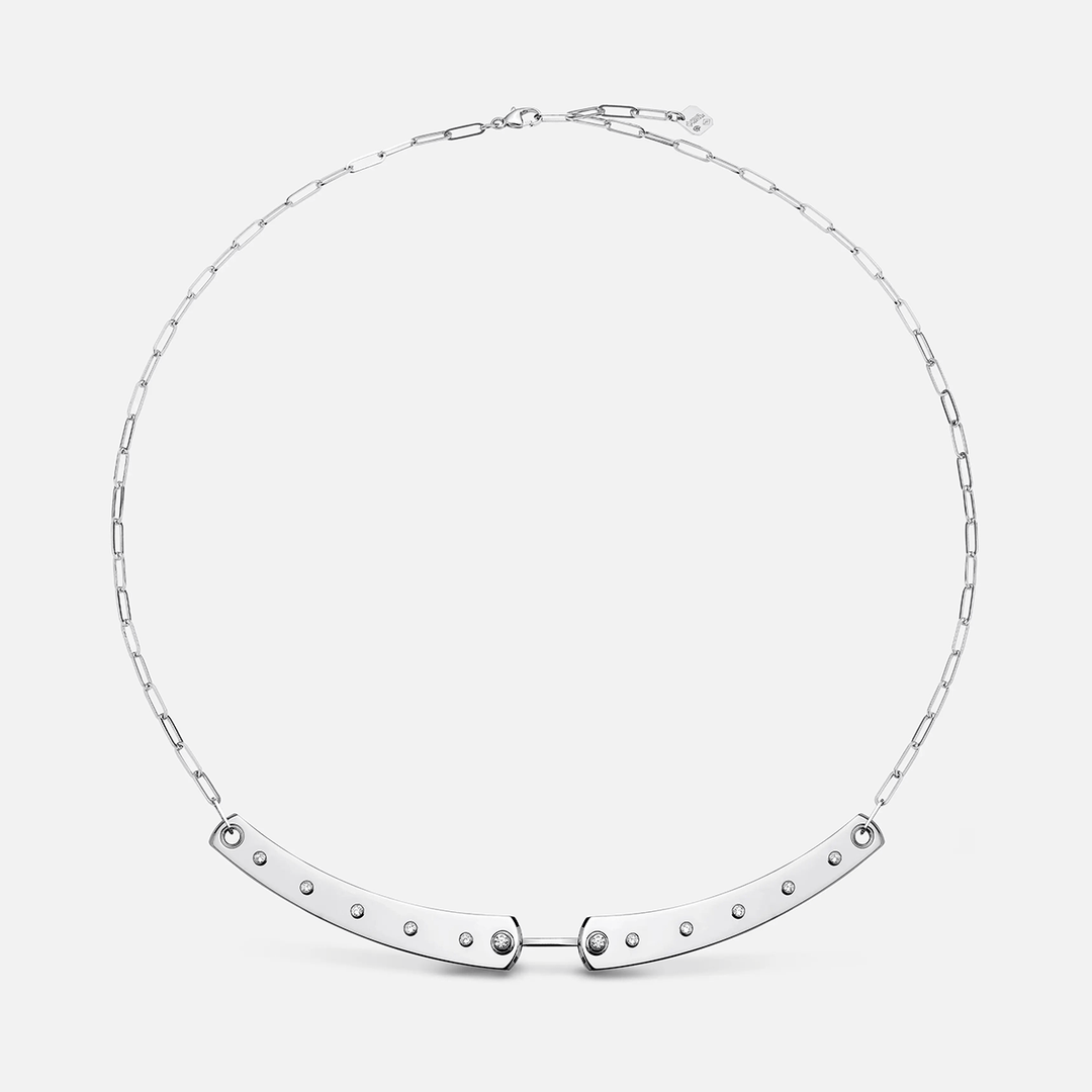 Nouvel Heritage 18k White Gold Mood Brunch in NY Necklace