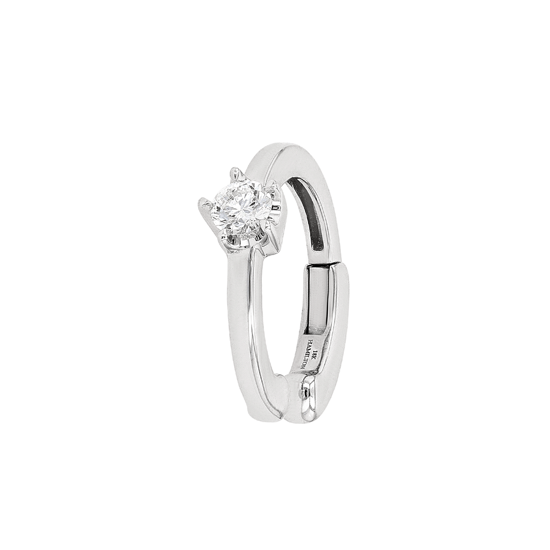 Joyful 18k White Gold and Diamond Single Ear Cuff