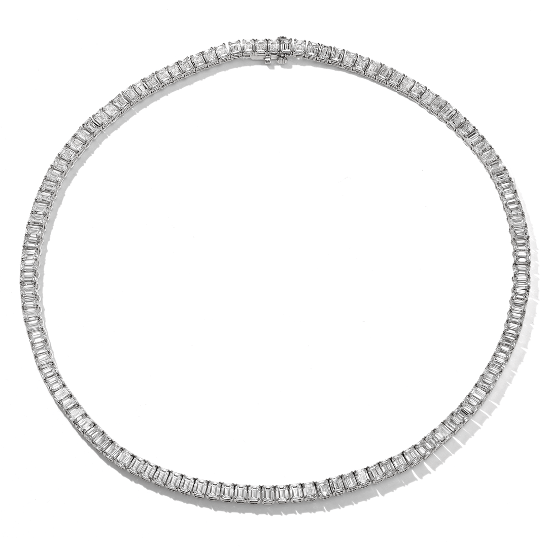 Private Reserve 18k White Gold 35.65 Total Weight Diamond Necklace