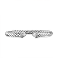 David Yurman Cable Flex® Bracelet Sterling Silver with Diamonds, 6mm Medium