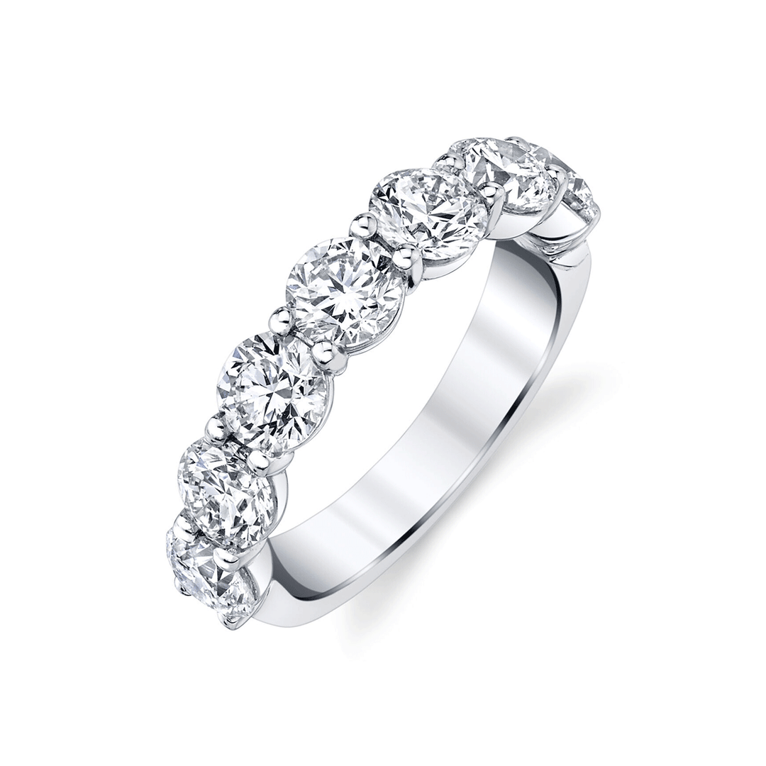 Platinum and 1.72 Total Weight Diamond Seven Stone Band