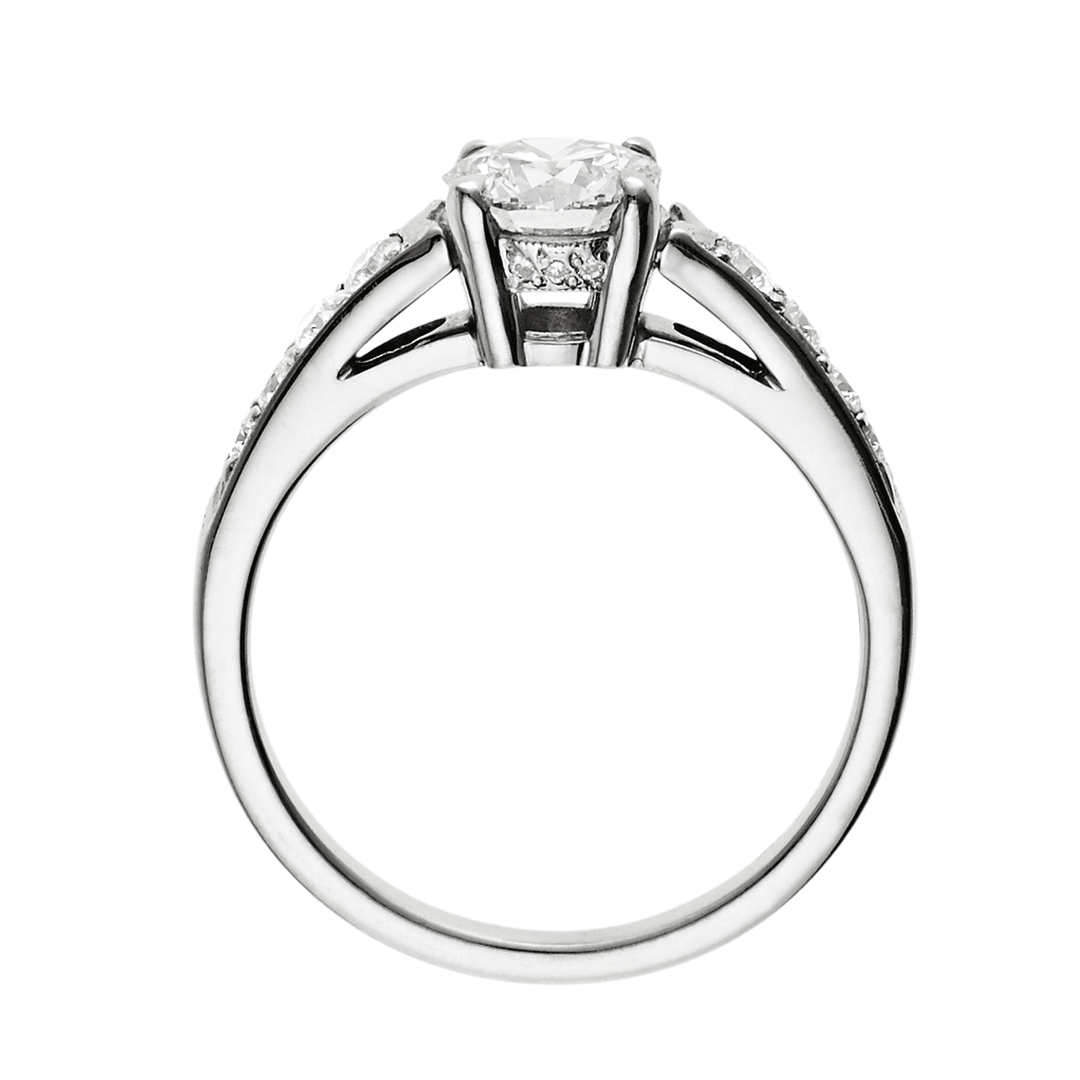 1912 18k White Gold and .25TW Diamond Semi Mounting Engagement Ring