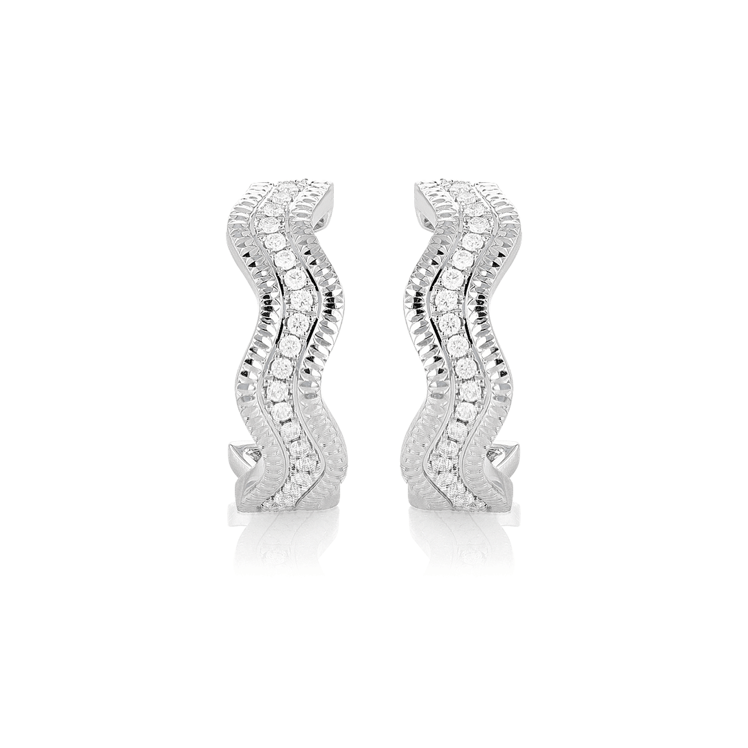 Regency 18k White Gold and .37 Total Weight Diamond Earrings