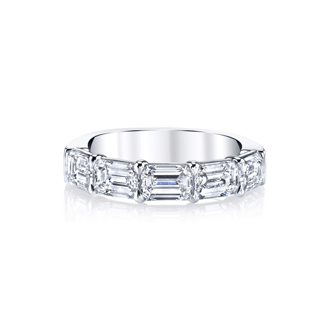 Platinum and Emerald Cut Diamond 2.52 Total Weight Diamond Band
