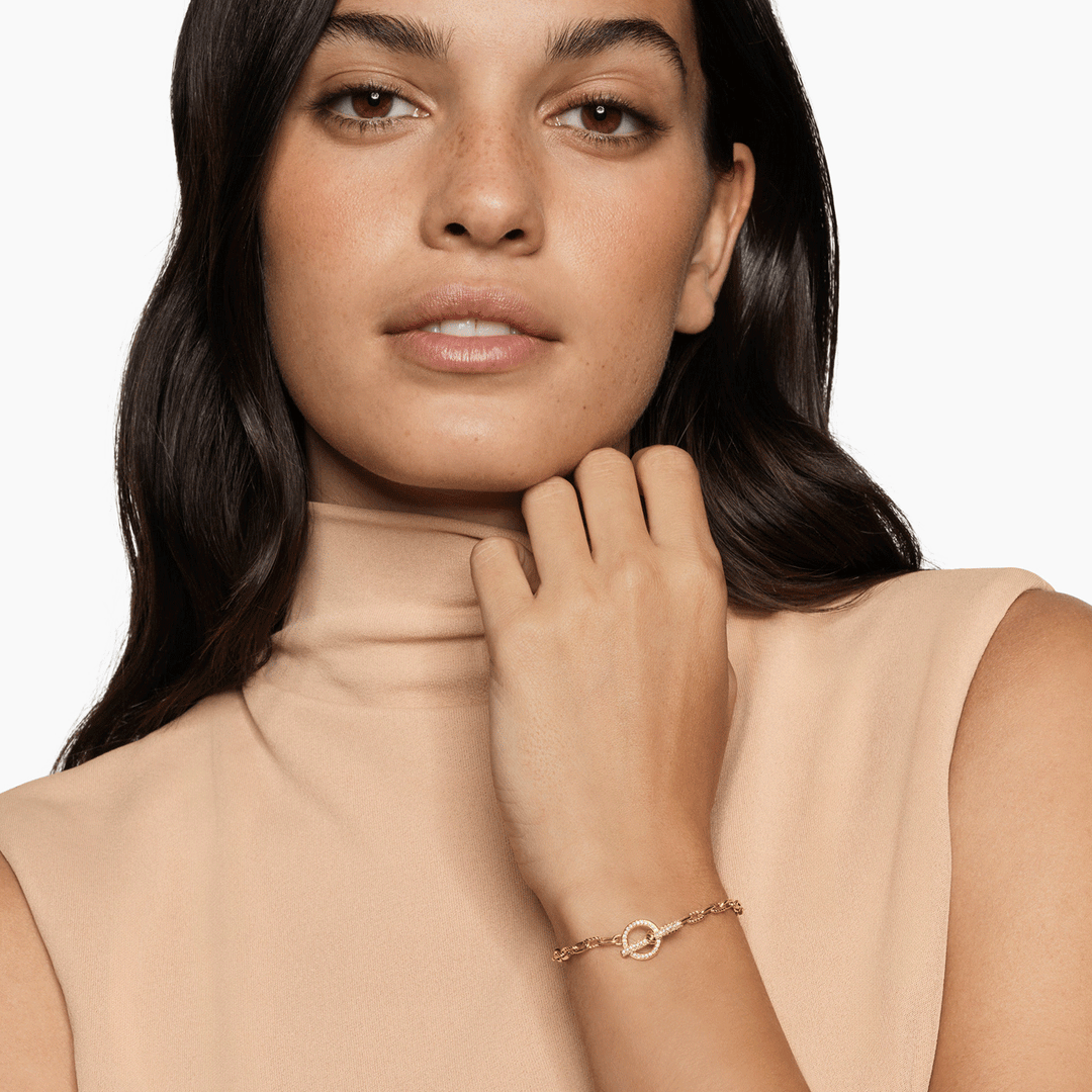 David Yurman Madison® Pavé Toggle Chain Bracelet 18k Yellow Gold with Diamonds, 3mm