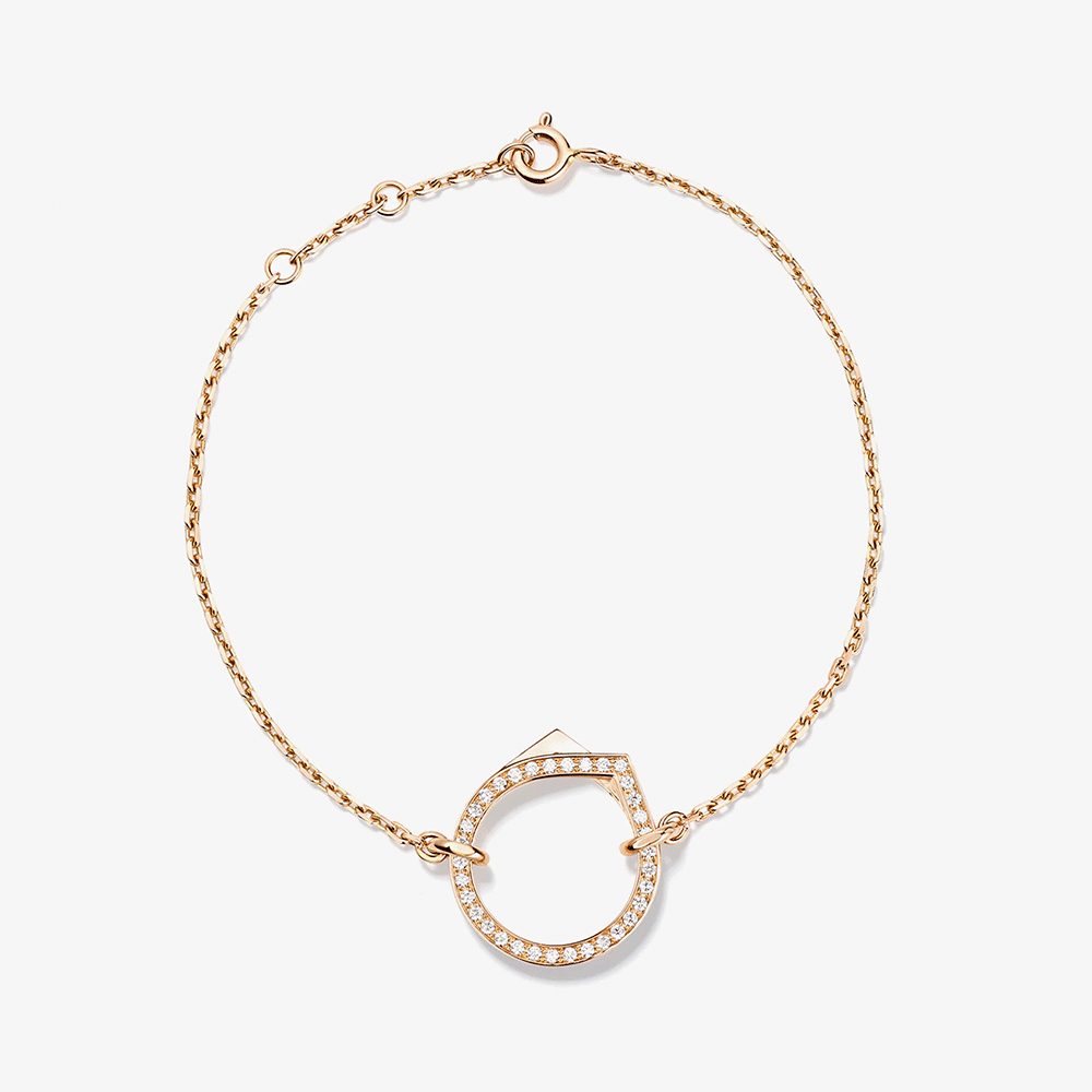 Repossi Antifer Chain Bracelet in Rose Gold with Diamonds