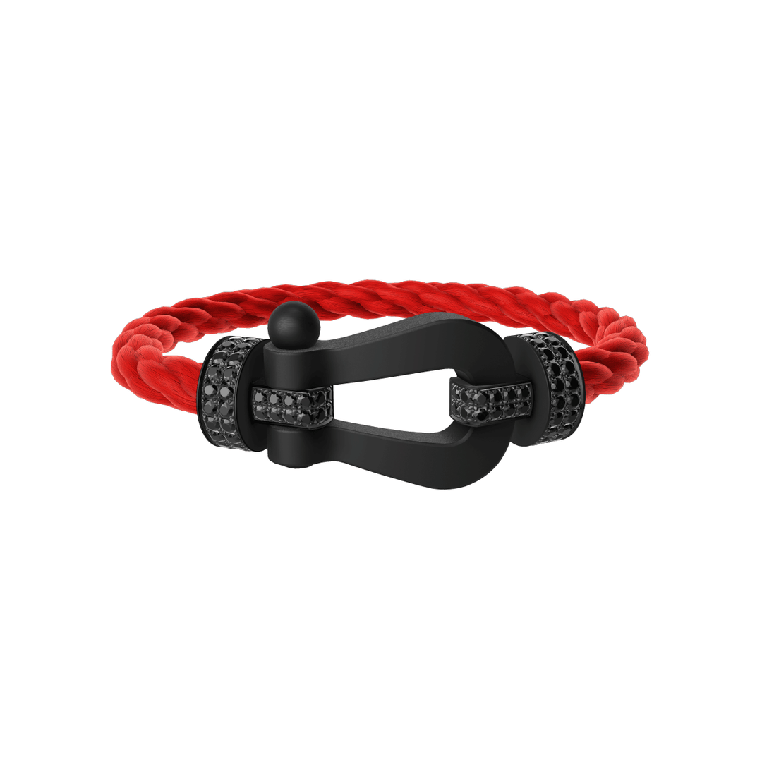 Fred FORCE 10 Red Cable Titanium Black Diamonds EXLG Buckle, Exclusively at Hamilton Jewelers