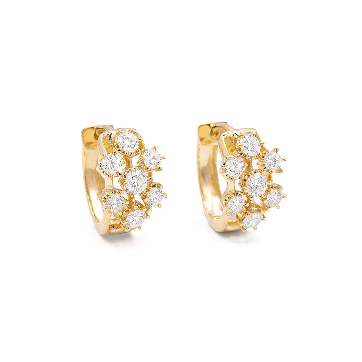 Joyful 18k Yellow Gold .98 Total Weight Diamond Earrings