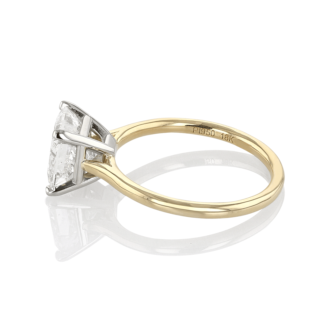 Hamilton Select Collection 18k Yellow Gold and 2.31 Total Weight Radiant Cut Diamond Engagement Ring