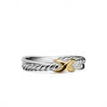 David Yurman Petite X Ring with 18k Yellow Gold,SZ6
