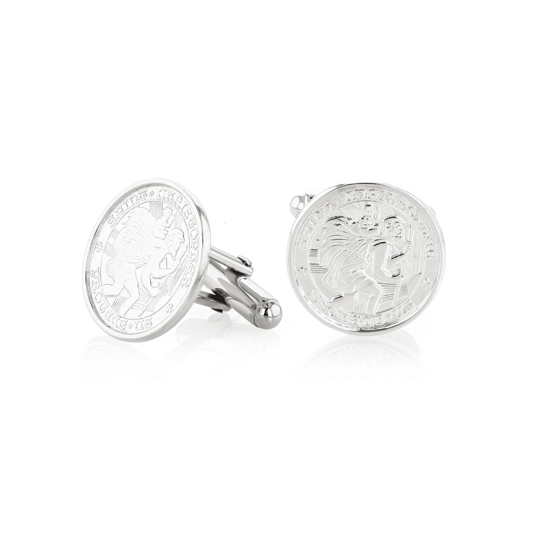 Sterling Silver St. Christopher Cufflinks