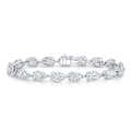 Hamilton Line Collection 18k White Gold and 8.05 Total Weight Pear Shape Natural Diamond Line Bracelet