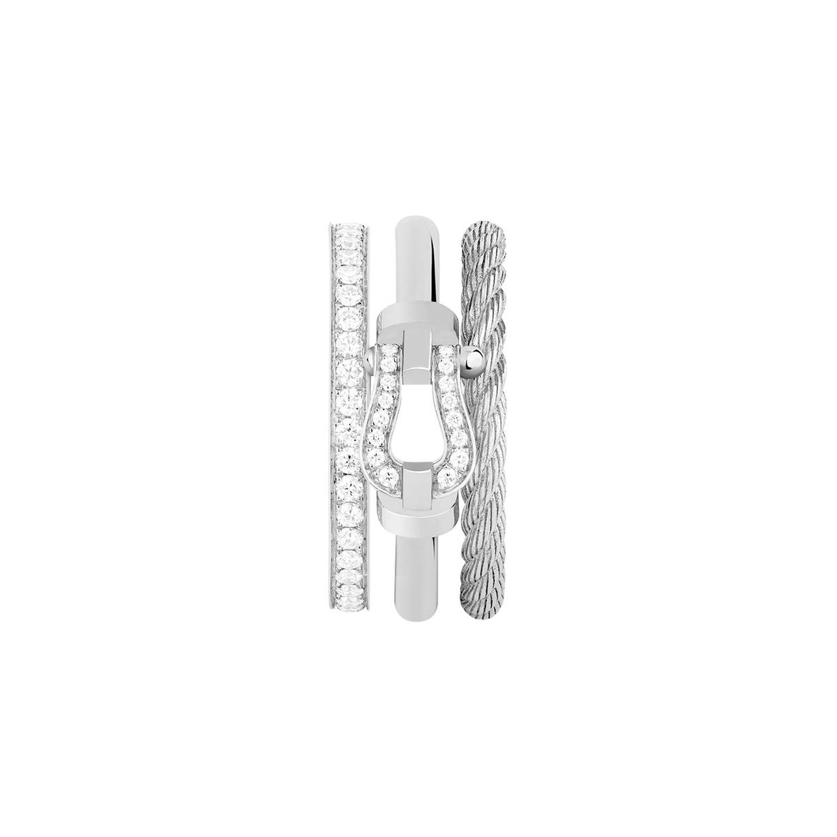 FRED Force 10 Rise 18k White Gold and Diamond Ring