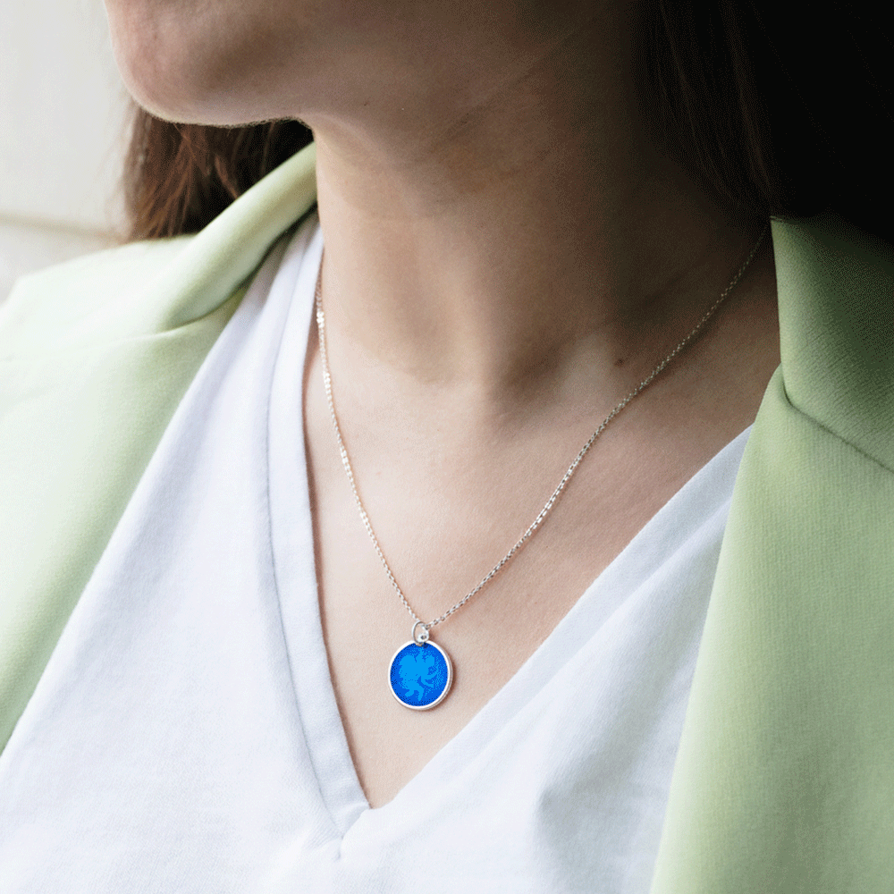 St. Christopher Royal Blue Enamel Medal