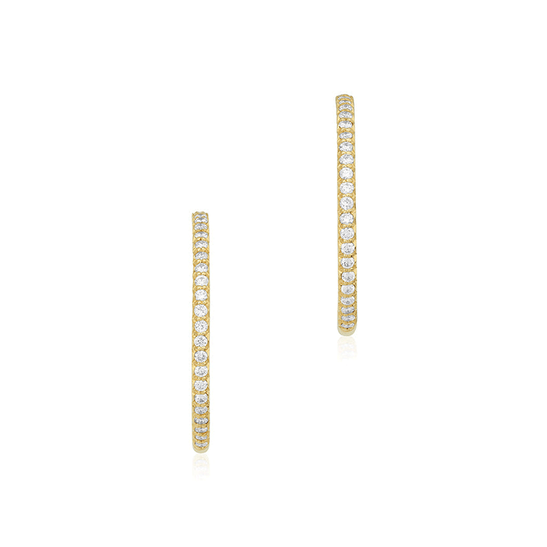 Roberto Coin Perfect Diamond 18k Yellow Gold Inside-Out Hoop Earrings