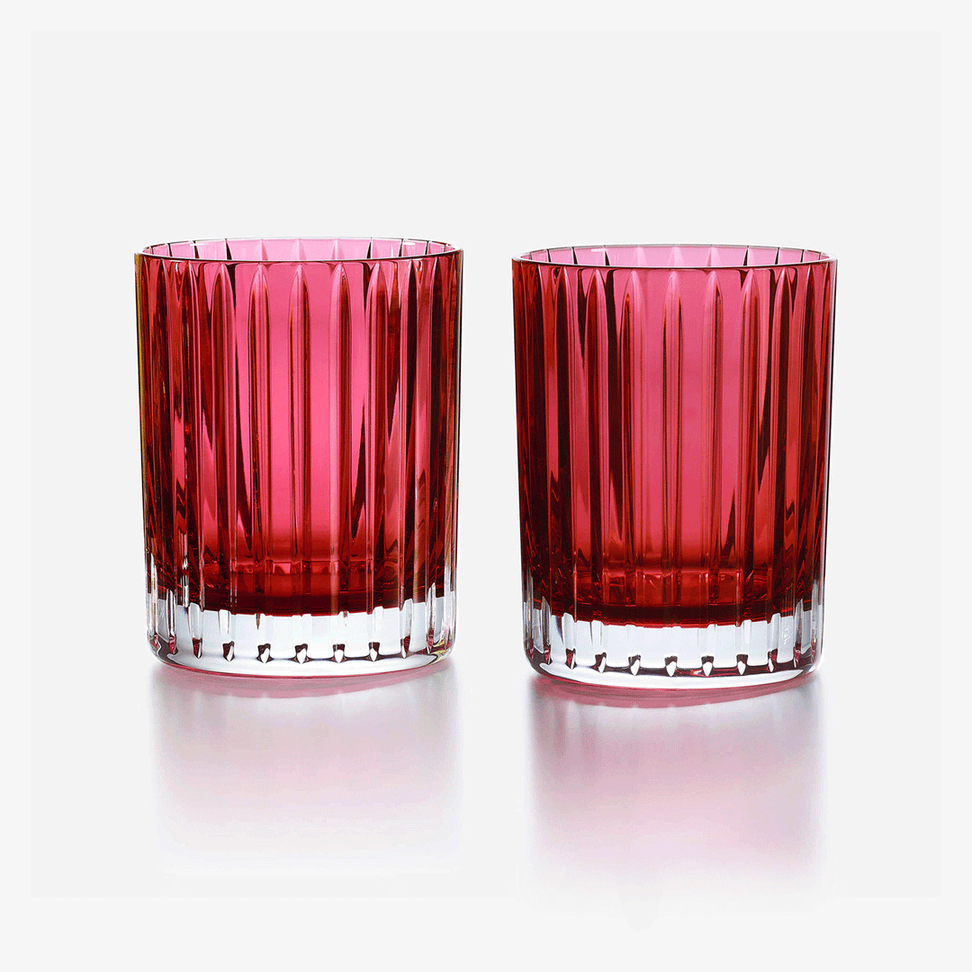 Baccarat Harmonie Colors of Joy Red Tumblers Set of 2