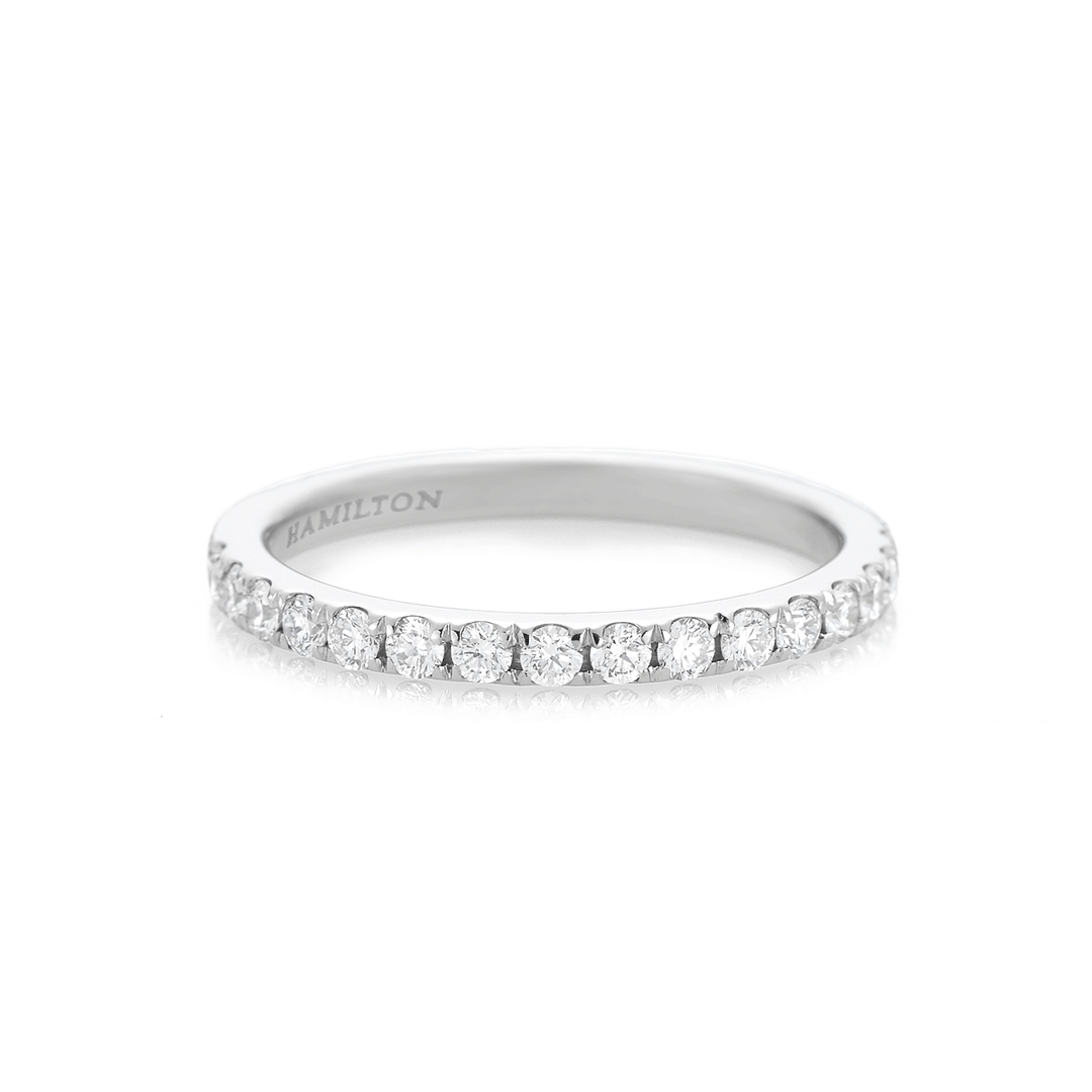 Hamilton Lisette Collection Platinum and 0.75 Total Weight Diamond Half Way Band
