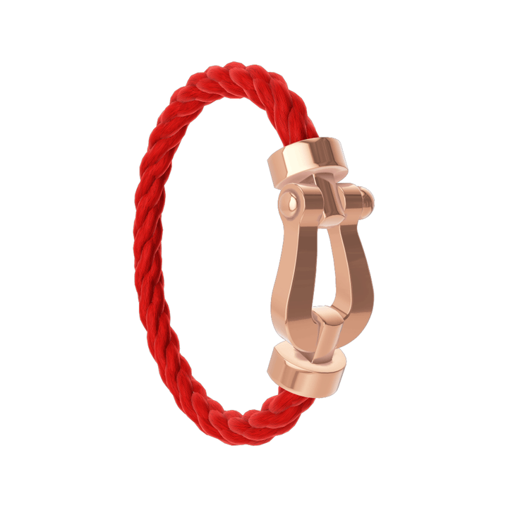 FRED Force 10 Red Cable with 18k Rose Gold Extra LG Buckle, Exclusively at Hamilton Jewelers