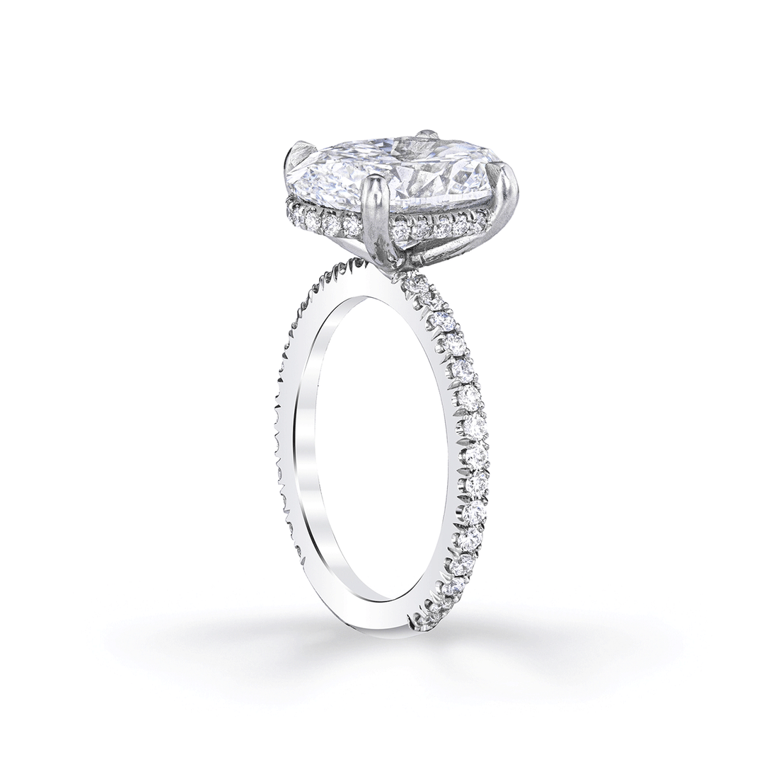 Hamilton Silhouette Collection Platinum and 5.01 Total Weight Diamond Engagement Ring