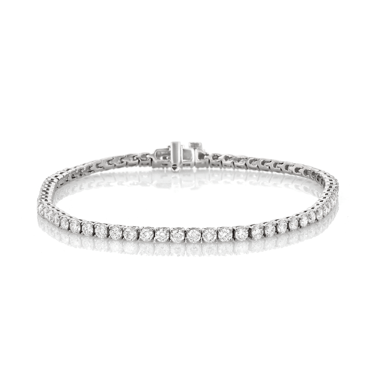 Hamilton Classic Collection 18k White Gold and 3.90 Total Weight Natural Diamond Line Bracelet