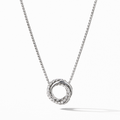 David Yurman Crossover Pendant Necklace in Sterling Silver with Pavé Diamonds, 15mm