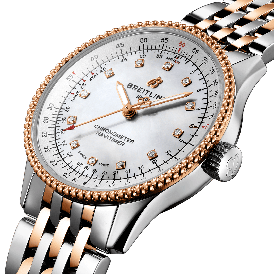 Breitling Navitimer Auto 35 Steel & Red Gold Mother-Of-Pearl #U17395211A1U1