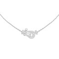 FRED Force 10 Large Model 18K White Gold Paved Diamonds Necklace