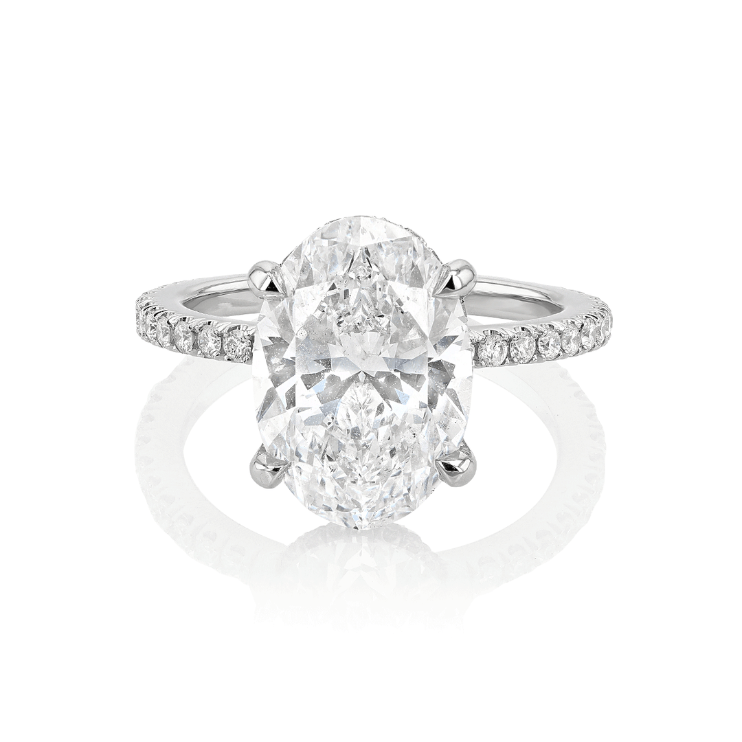 Hamilton Silhouette Collection Platinum and 5.01 Total Weight Diamond Engagement Ring