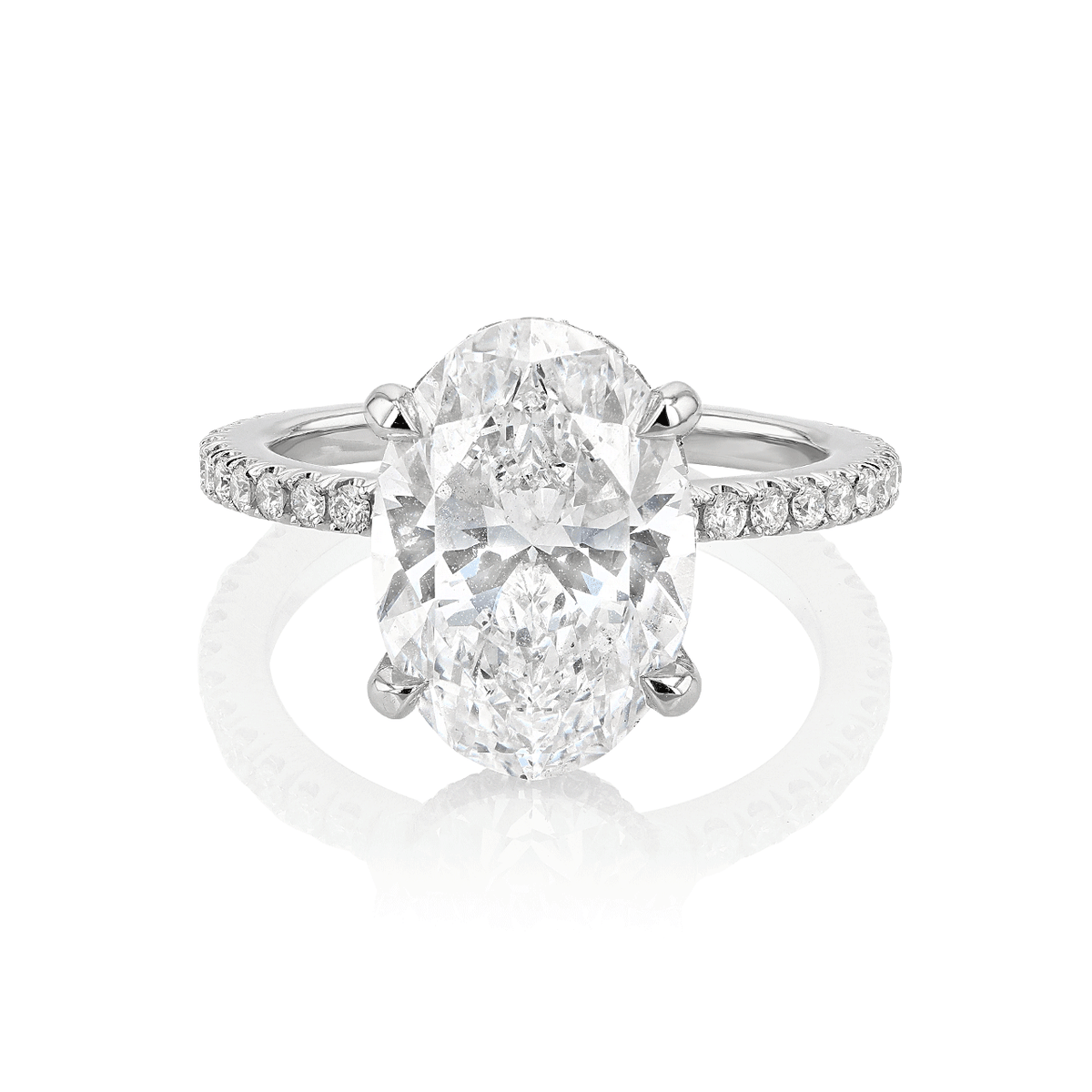 Hamilton Silhouette Collection Platinum and 5.01 Total Weight Diamond Engagement Ring
