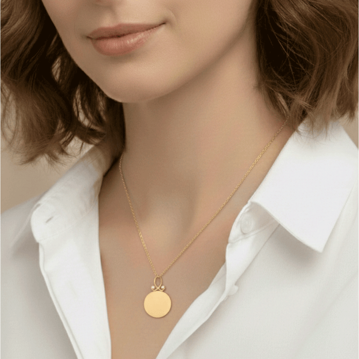 Hamilton 18k Yellow Gold and Diamond Round Charm