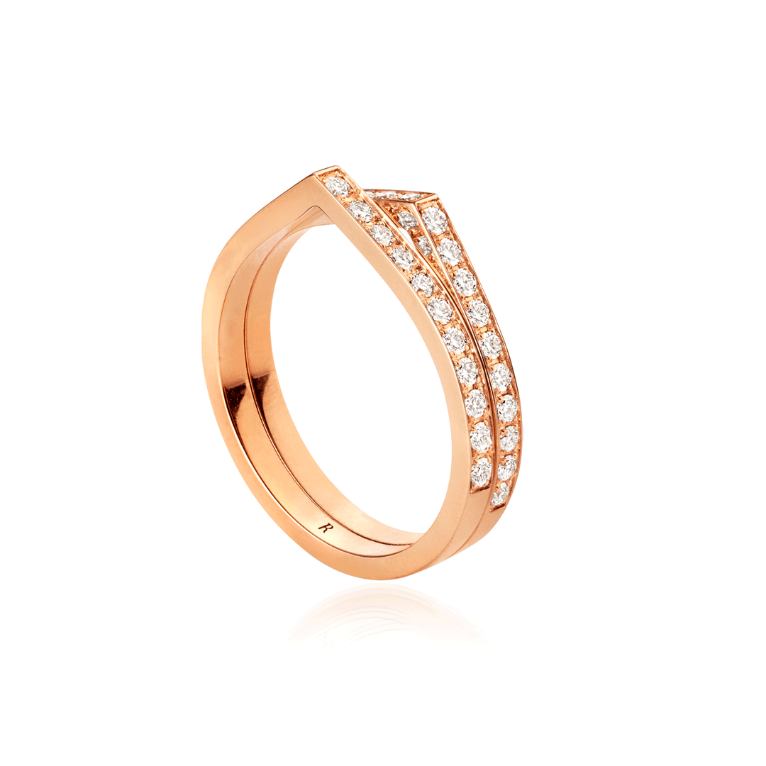 Repossi Antifer 18k Rose Gold Diamond Ring