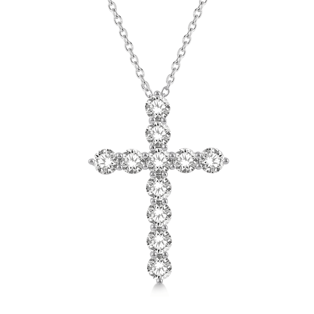 14k Gold and Diamond 4.00 Total Weight Cross Pendant