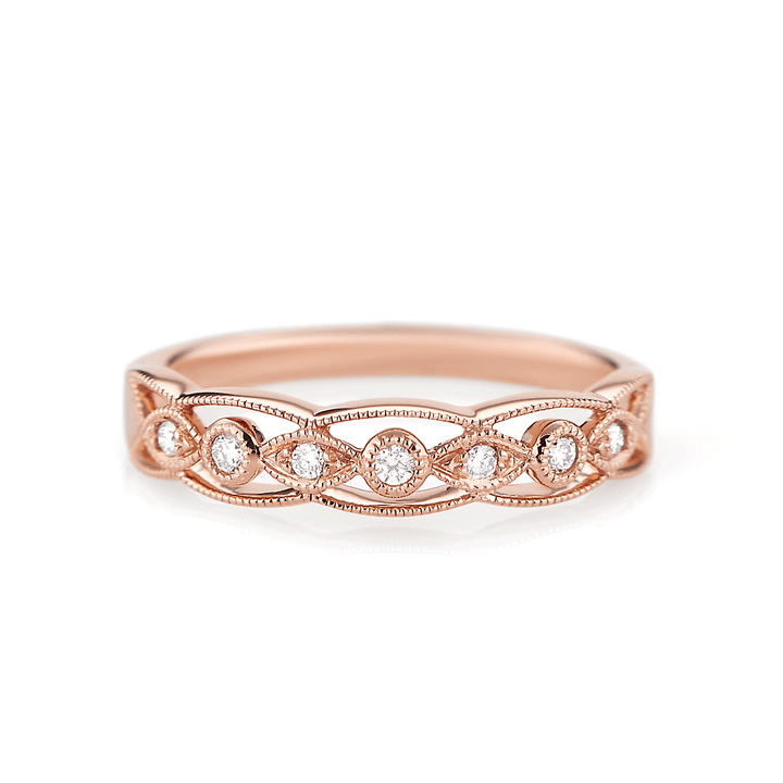 Heritage 18k Rose Gold and .08 Total Weight Diamond Band