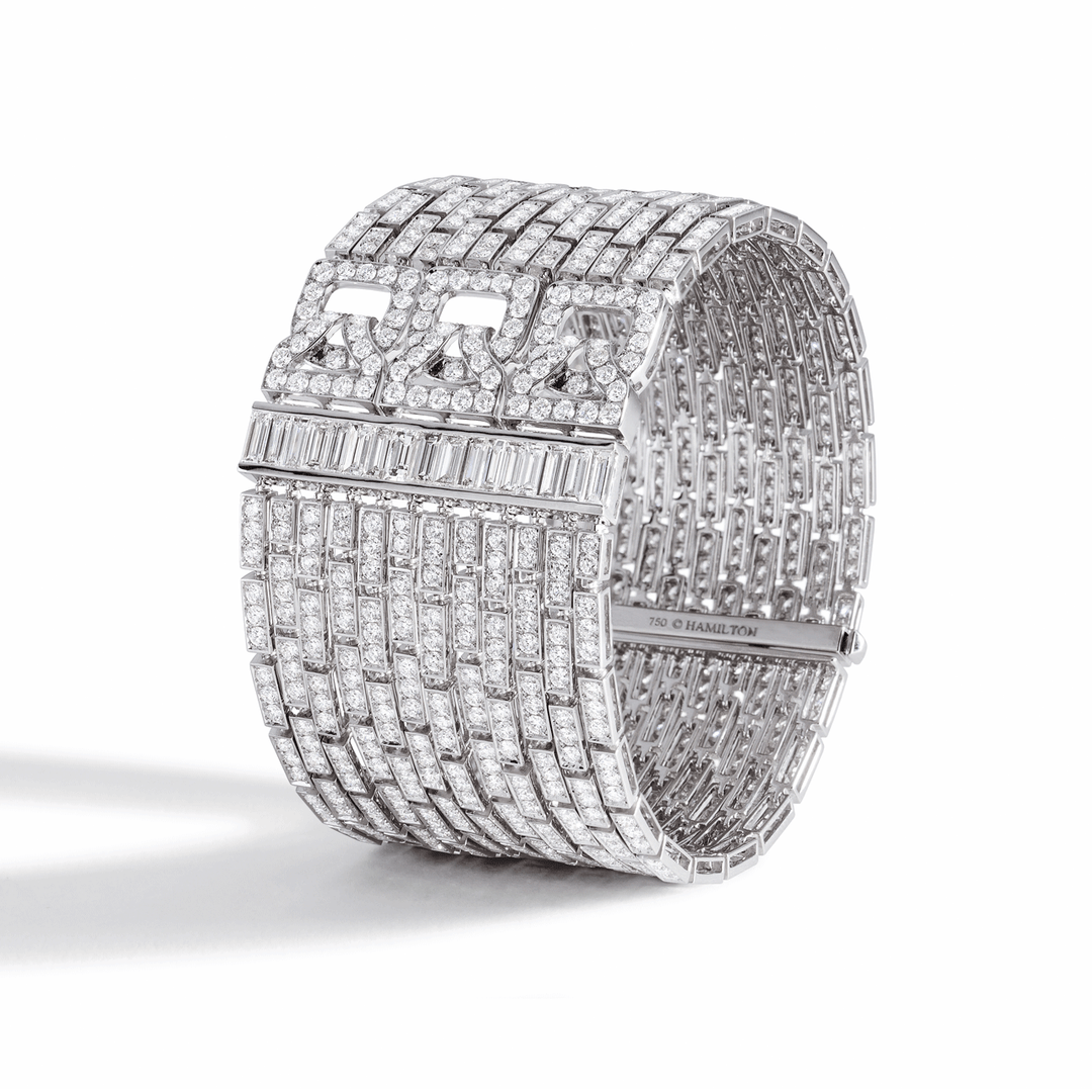 Hamilton Private Reserve Collection 18k Baguette and Diamond 21.00 Total Weight Multi Row Bracelet