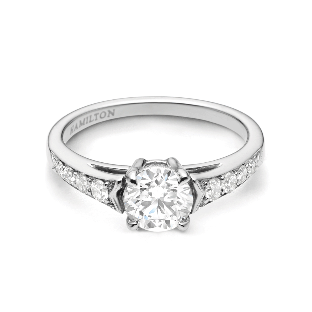1912 18k White Gold and .25CT Diamond Engagement Mounting Ring