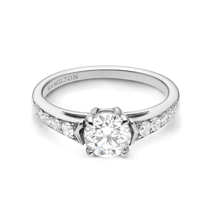 1912 18k White Gold and .25CT Diamond Engagement Mounting Ring