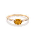 Hamilton Facets Collection 18k Yellow Gold Tourmaline and Brown Diamond Ring