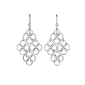 Arabesque Sterling Silver and Diamond Drop Earrings