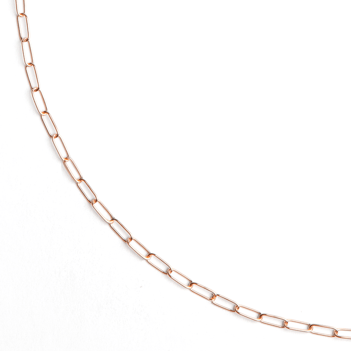 14k Rose Recycled Gold Extra Small 2.2mm Long Link Chain 16" Necklace